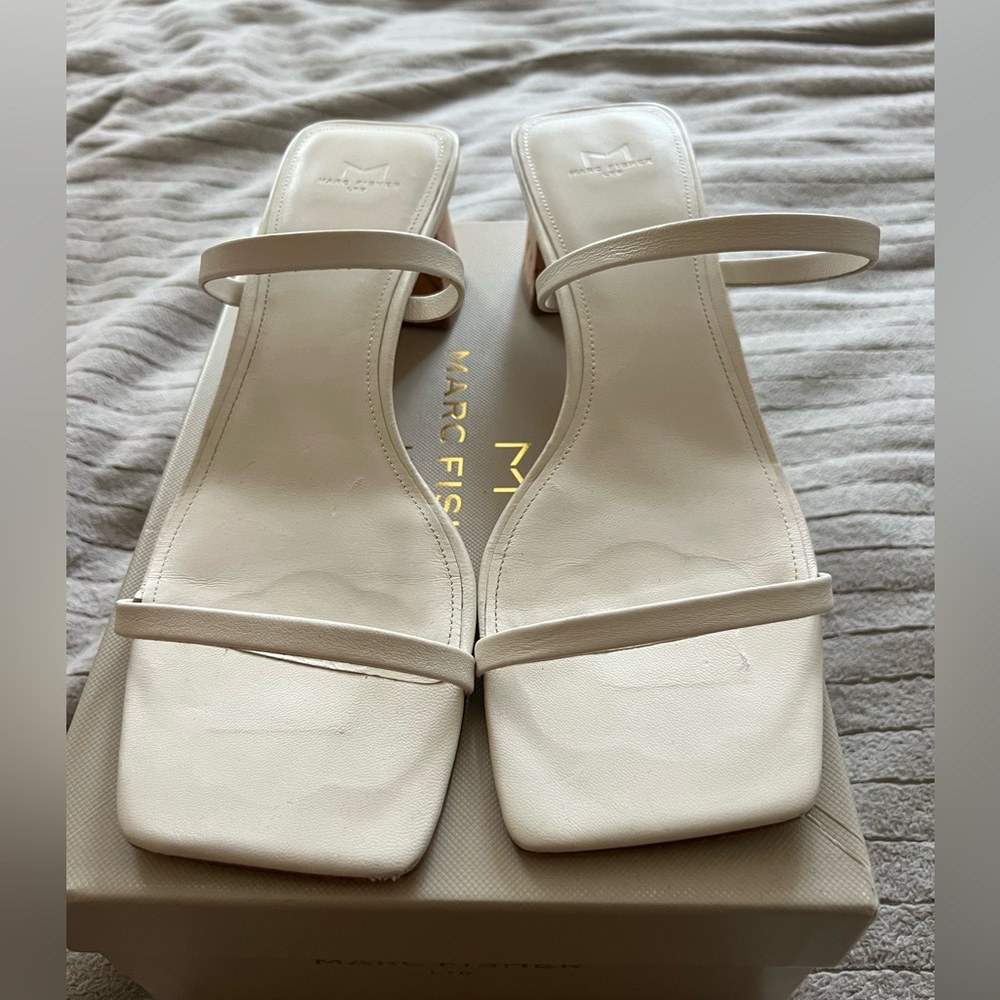 White, Marc Fisher sandals. Barely worn!